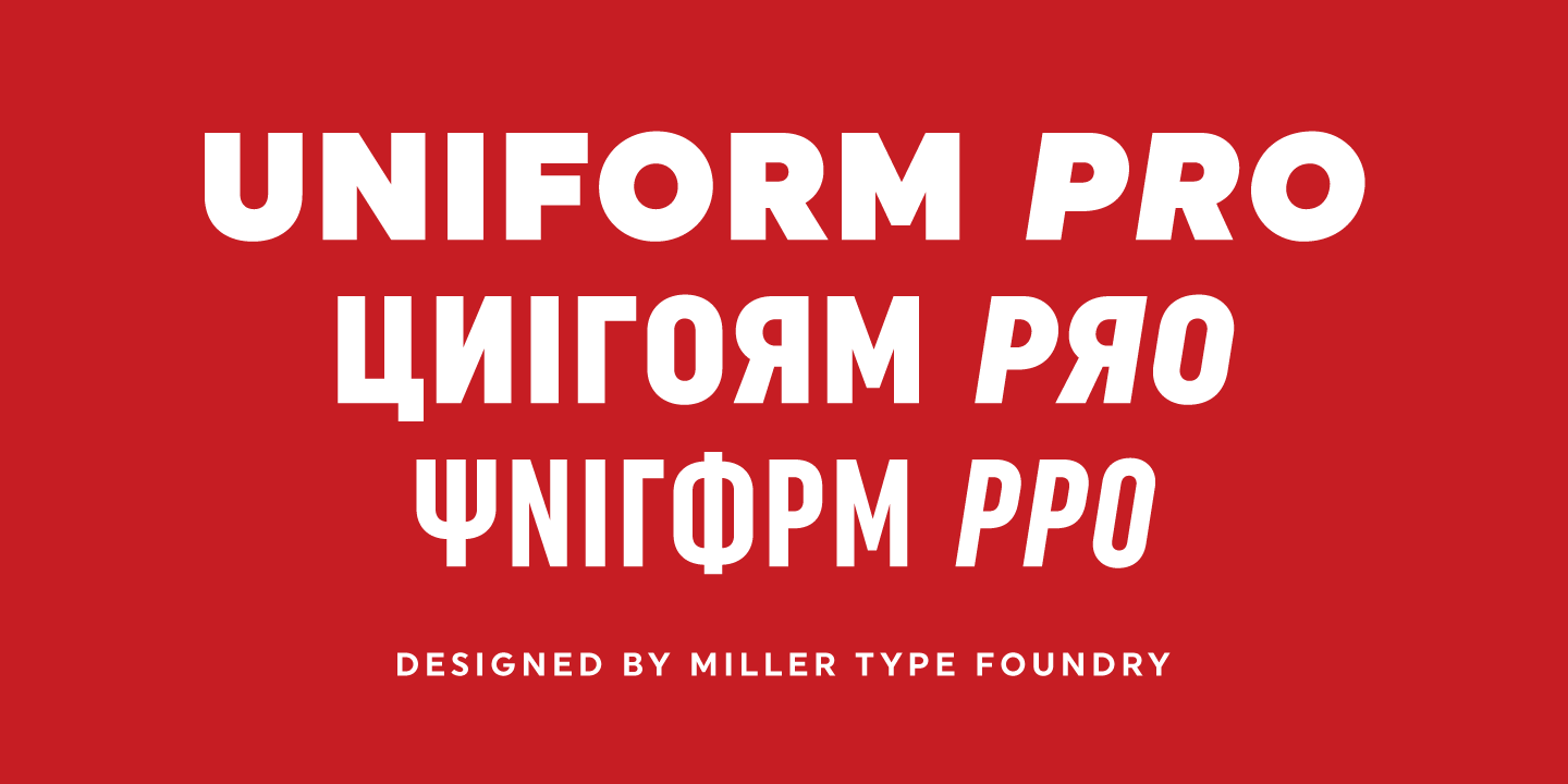 Example font Uniform Pro #1